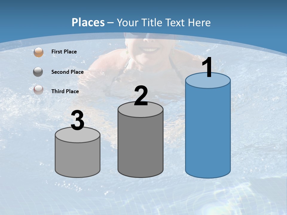 A Woman Swimming In A Pool With Sunglasses On PowerPoint Template