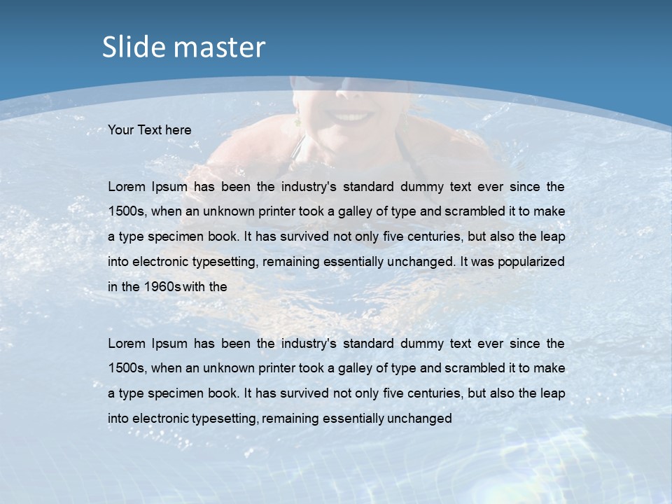 A Woman Swimming In A Pool With Sunglasses On PowerPoint Template