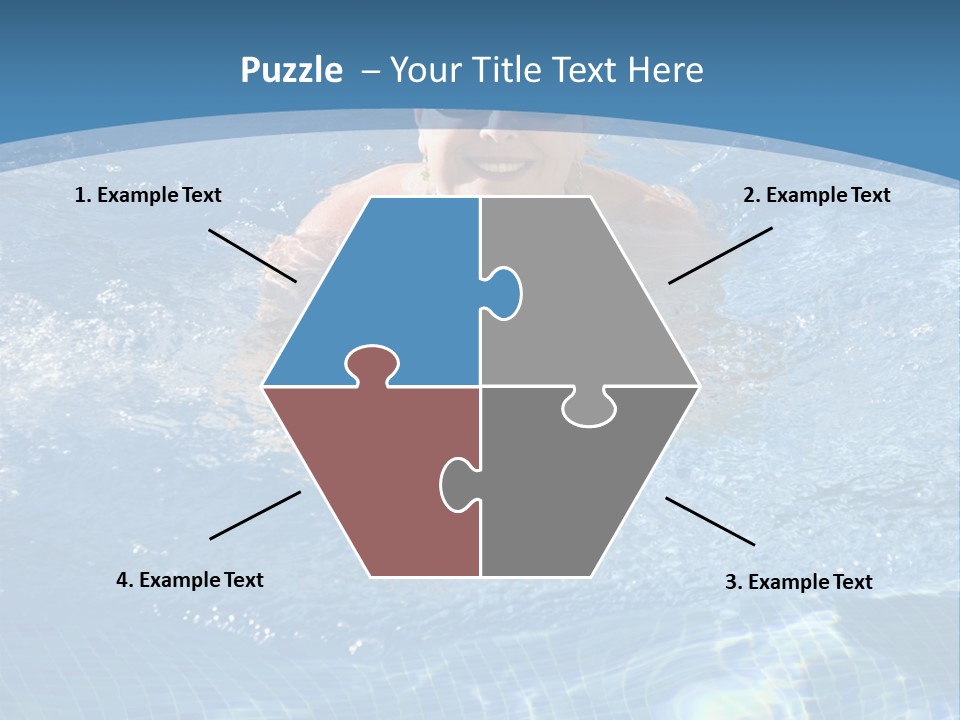 A Woman Swimming In A Pool With Sunglasses On PowerPoint Template