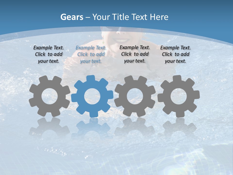 A Woman Swimming In A Pool With Sunglasses On PowerPoint Template