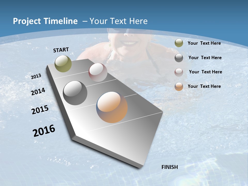 A Woman Swimming In A Pool With Sunglasses On PowerPoint Template