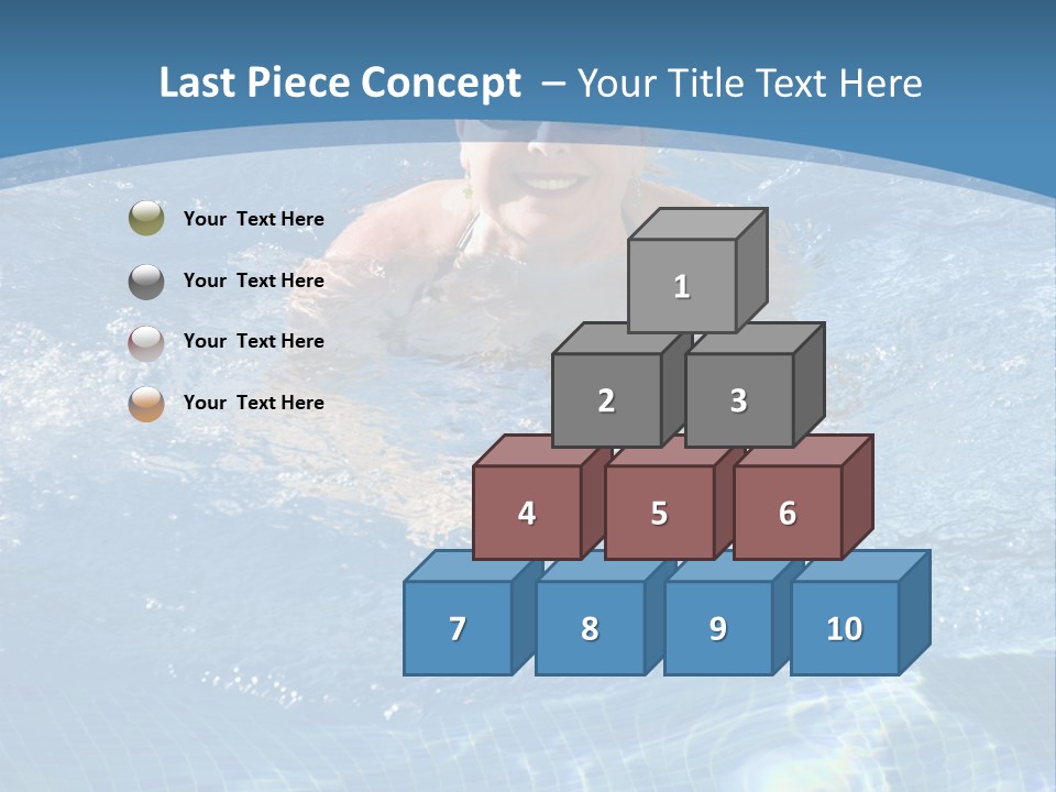 A Woman Swimming In A Pool With Sunglasses On PowerPoint Template