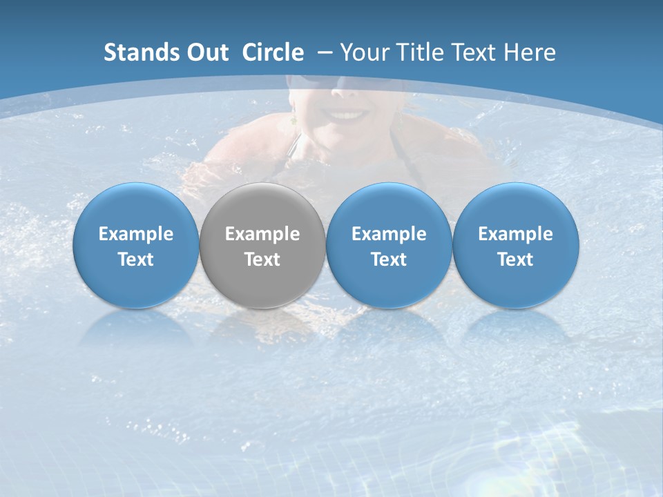 A Woman Swimming In A Pool With Sunglasses On PowerPoint Template