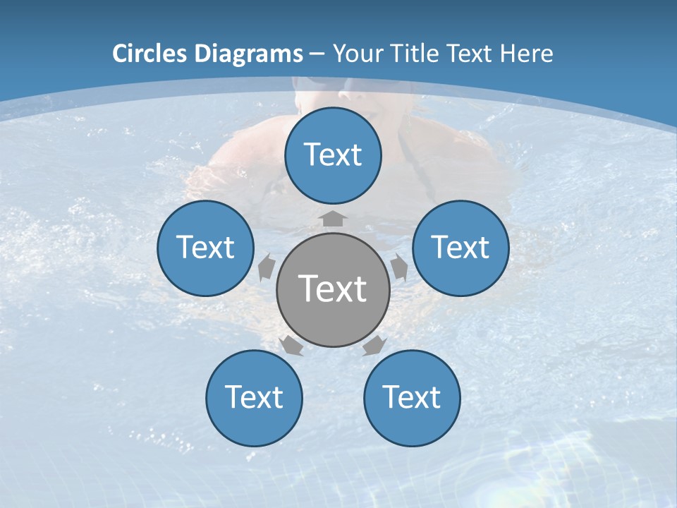 A Woman Swimming In A Pool With Sunglasses On PowerPoint Template