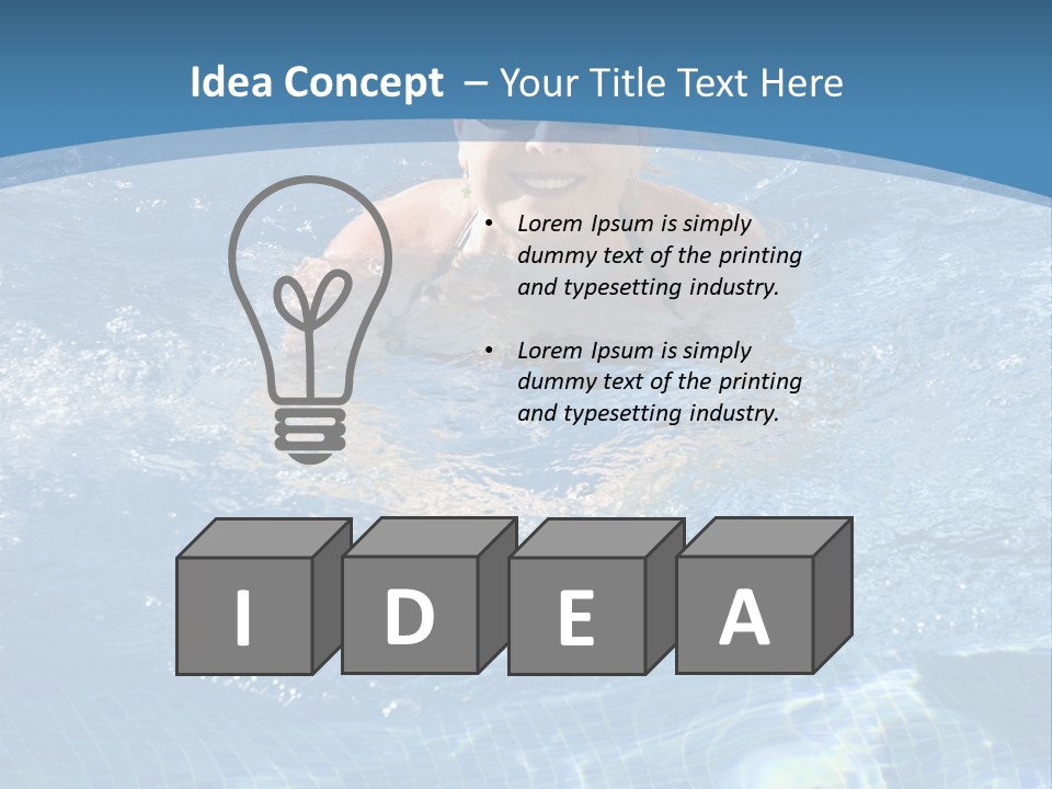 A Woman Swimming In A Pool With Sunglasses On PowerPoint Template