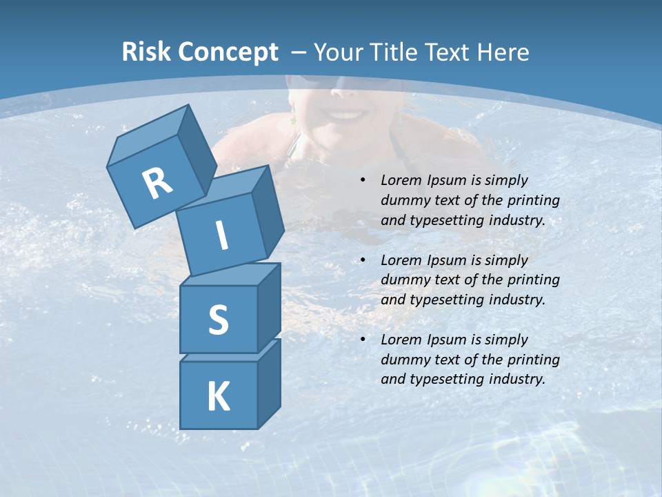 A Woman Swimming In A Pool With Sunglasses On PowerPoint Template
