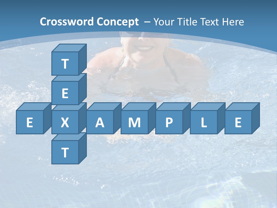 A Woman Swimming In A Pool With Sunglasses On PowerPoint Template