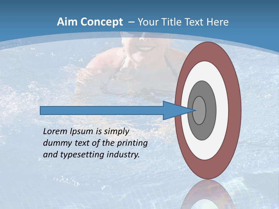 A Woman Swimming In A Pool With Sunglasses On PowerPoint Template