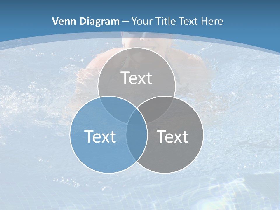 A Woman Swimming In A Pool With Sunglasses On PowerPoint Template