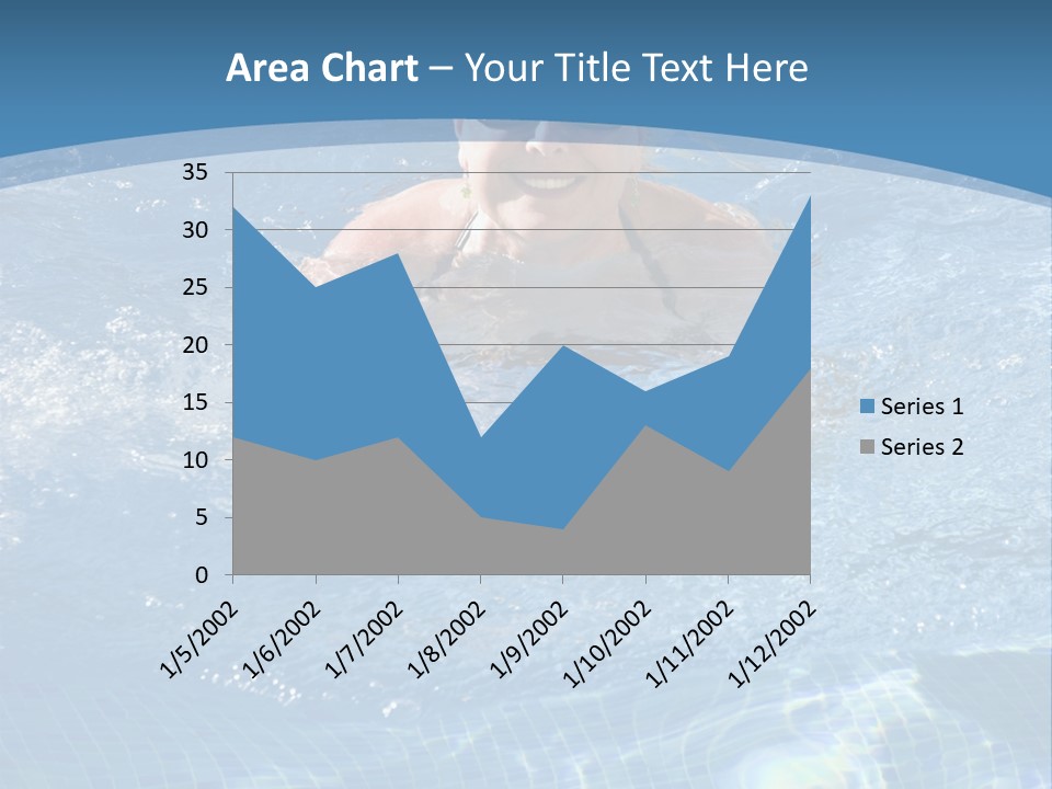 A Woman Swimming In A Pool With Sunglasses On PowerPoint Template