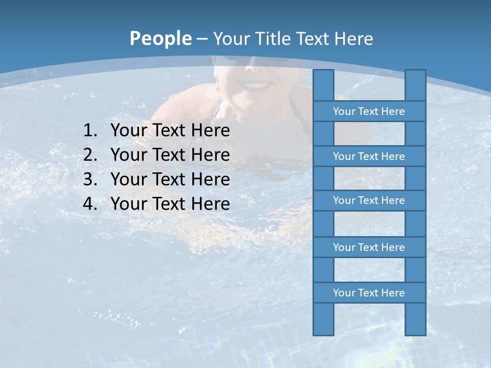 A Woman Swimming In A Pool With Sunglasses On PowerPoint Template
