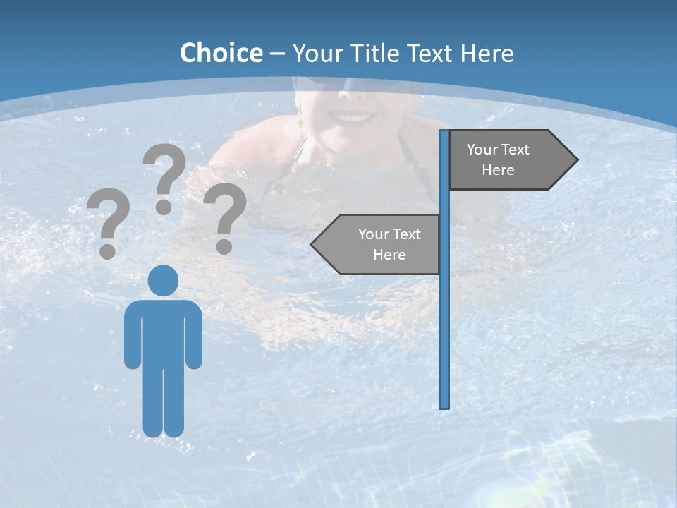 A Woman Swimming In A Pool With Sunglasses On PowerPoint Template