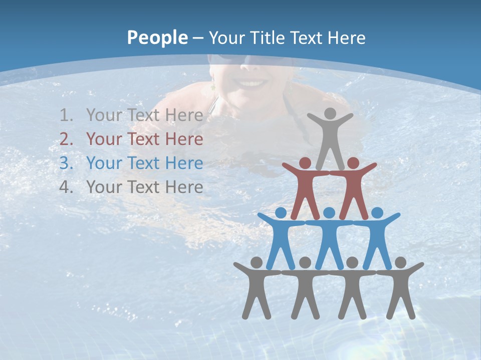 A Woman Swimming In A Pool With Sunglasses On PowerPoint Template