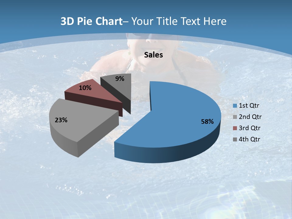A Woman Swimming In A Pool With Sunglasses On PowerPoint Template