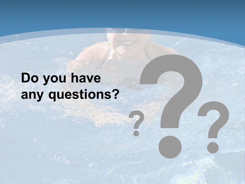 A Woman Swimming In A Pool With Sunglasses On PowerPoint Template