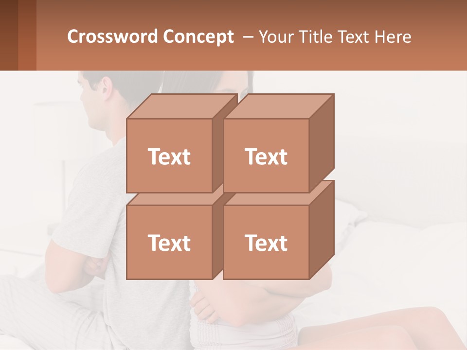 A Man And A Woman Sitting On A Bed PowerPoint Template