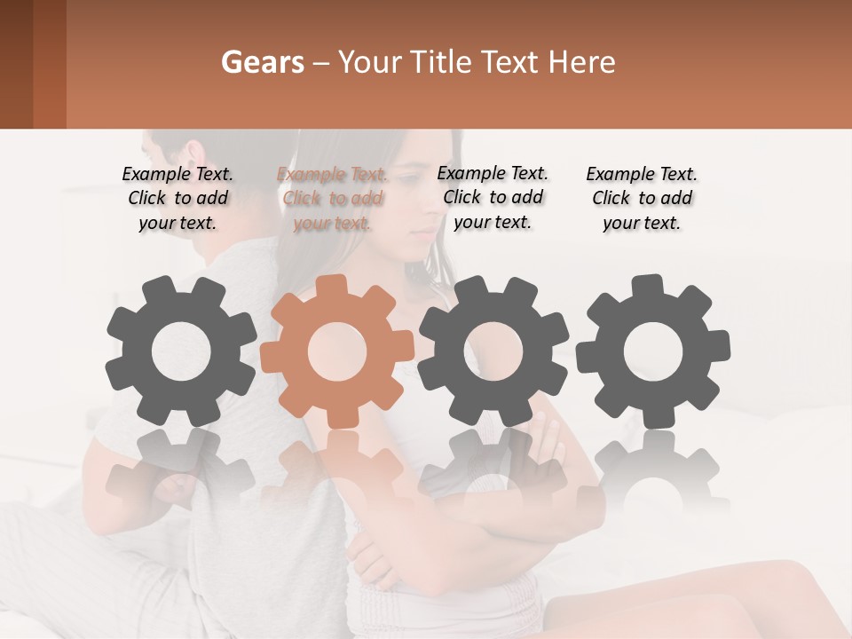 A Man And A Woman Sitting On A Bed PowerPoint Template