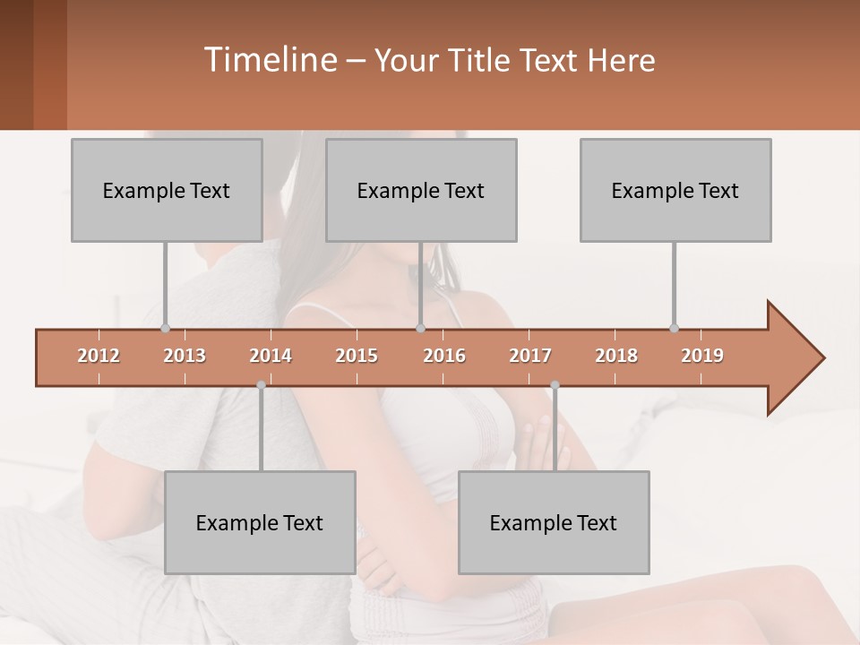 A Man And A Woman Sitting On A Bed PowerPoint Template
