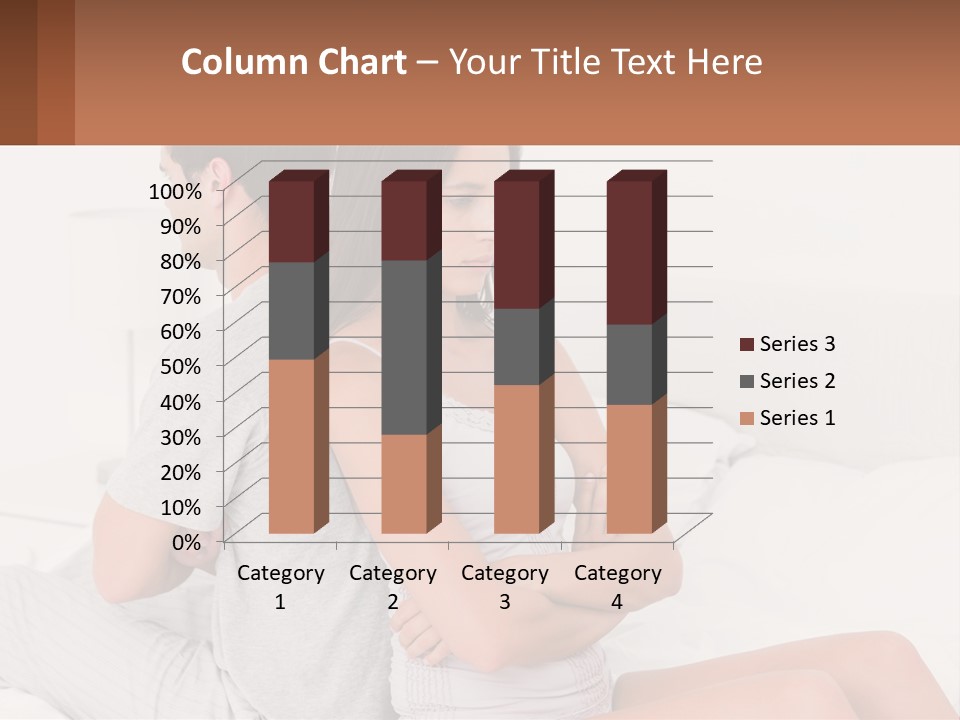 A Man And A Woman Sitting On A Bed PowerPoint Template