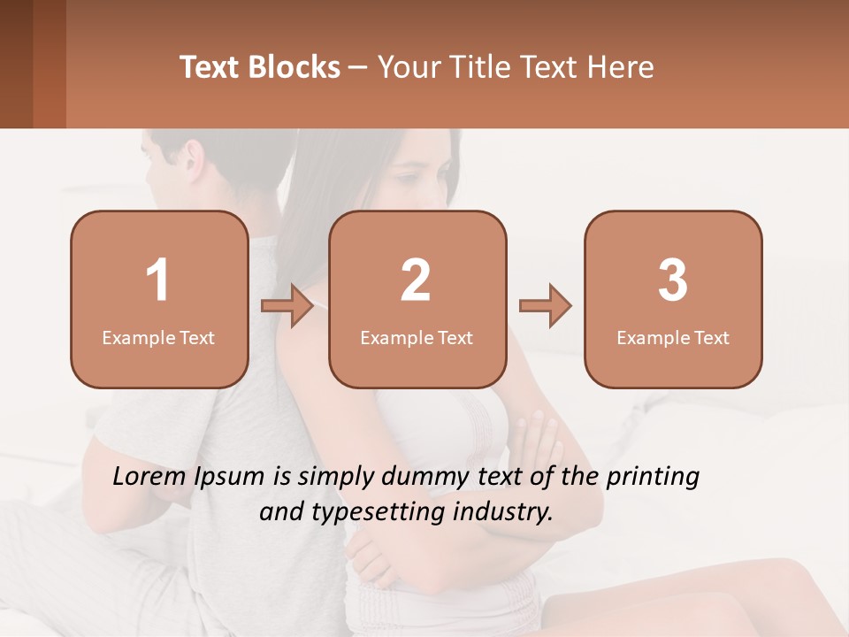 A Man And A Woman Sitting On A Bed PowerPoint Template