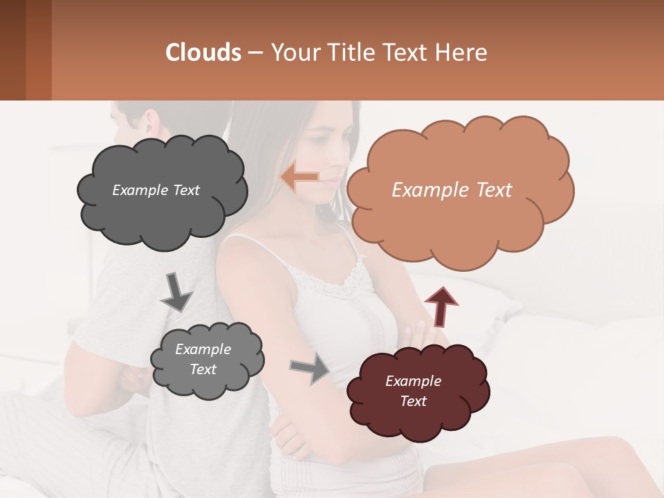 A Man And A Woman Sitting On A Bed PowerPoint Template