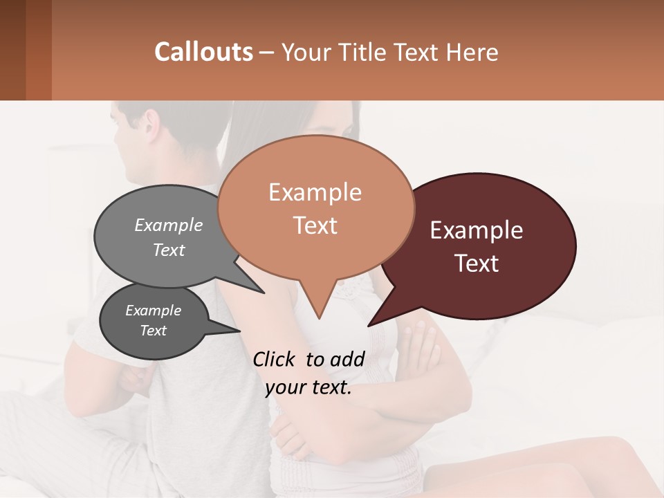 A Man And A Woman Sitting On A Bed PowerPoint Template