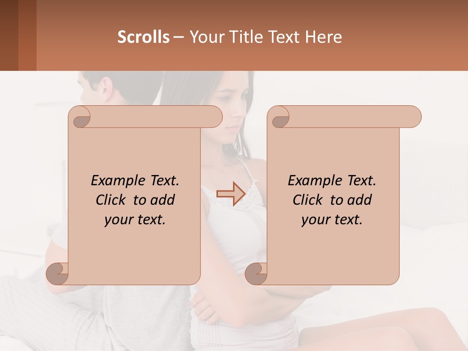 A Man And A Woman Sitting On A Bed PowerPoint Template