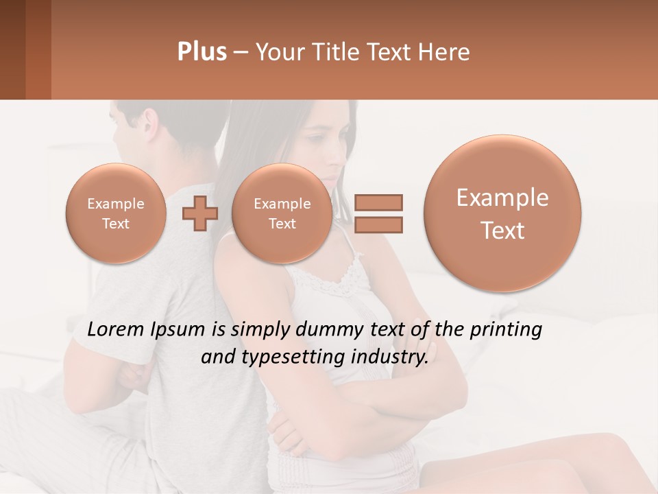 A Man And A Woman Sitting On A Bed PowerPoint Template