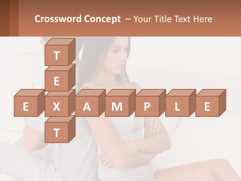 A Man And A Woman Sitting On A Bed PowerPoint Template