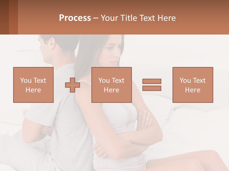 A Man And A Woman Sitting On A Bed PowerPoint Template