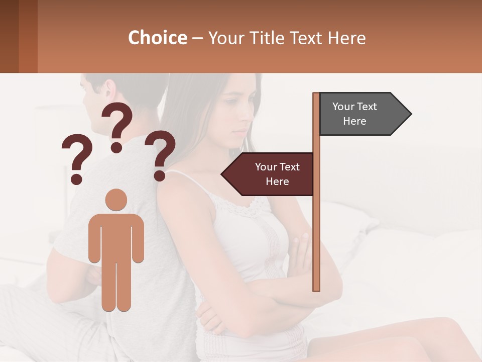 A Man And A Woman Sitting On A Bed PowerPoint Template