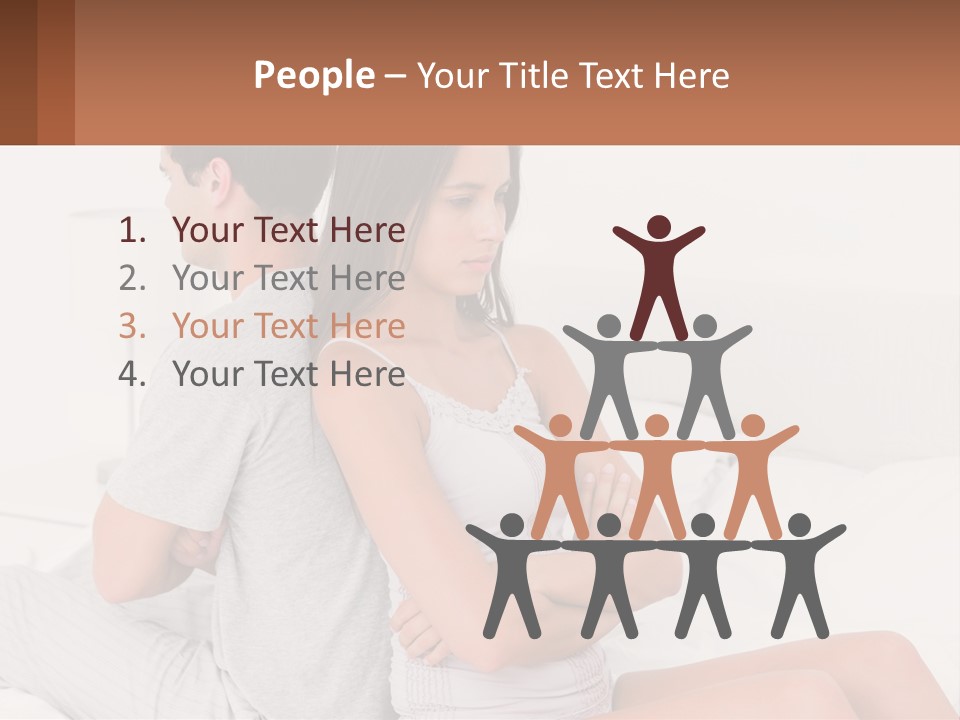 A Man And A Woman Sitting On A Bed PowerPoint Template