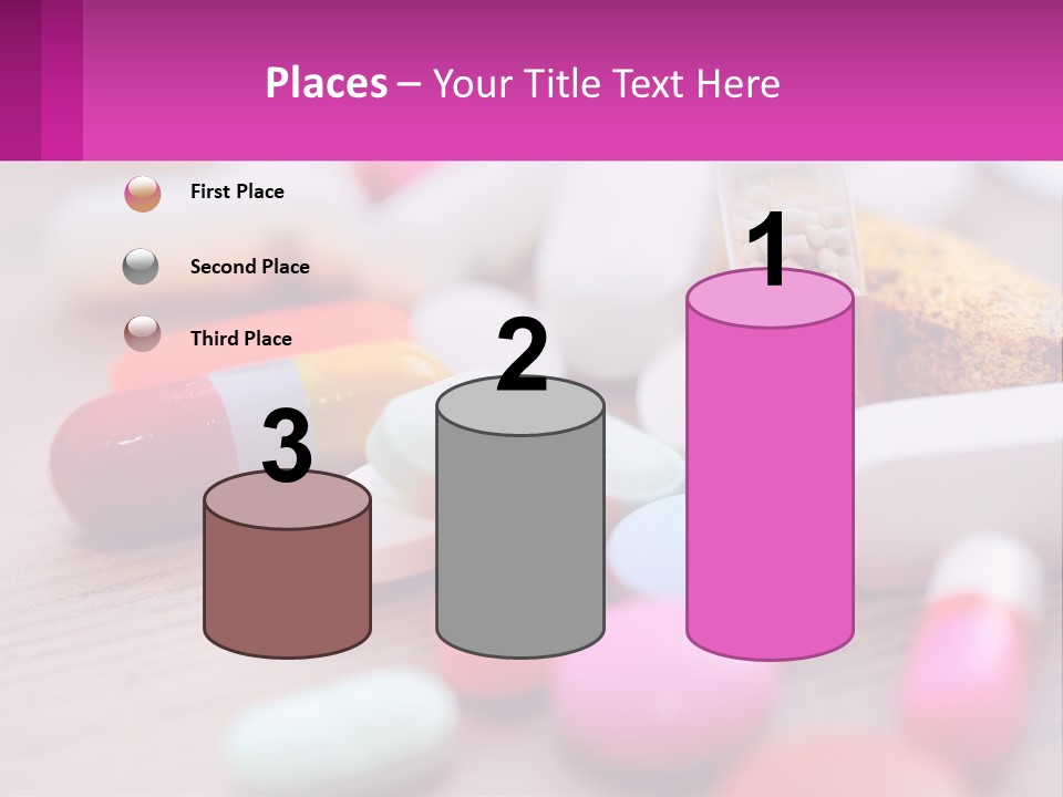 A Table Topped With Lots Of Pills And Tablets PowerPoint Template