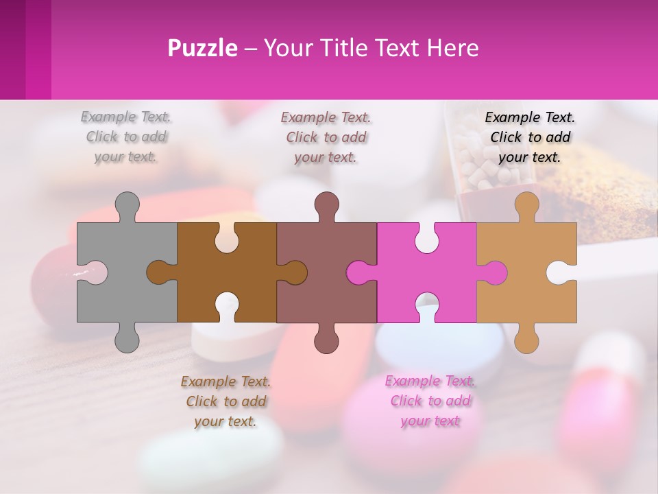 A Table Topped With Lots Of Pills And Tablets PowerPoint Template