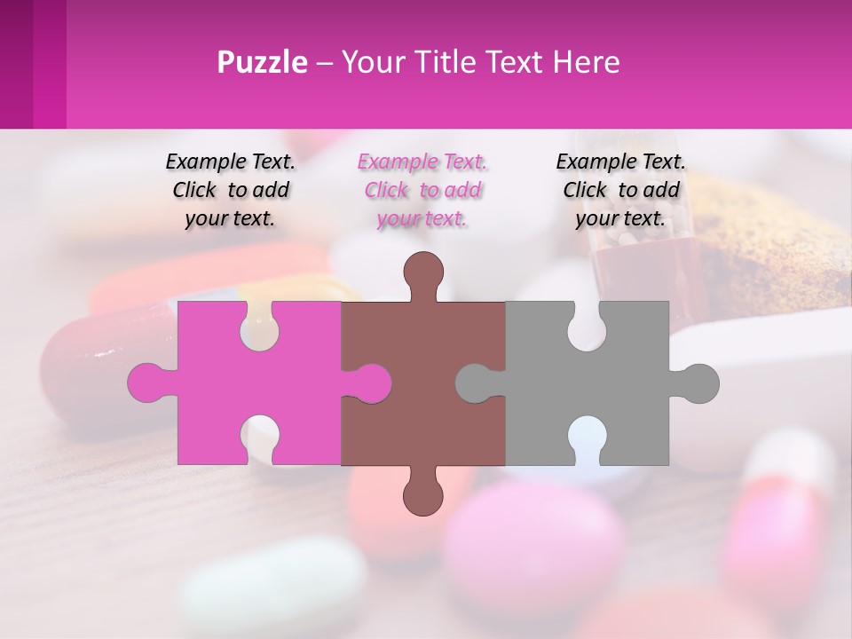 A Table Topped With Lots Of Pills And Tablets PowerPoint Template