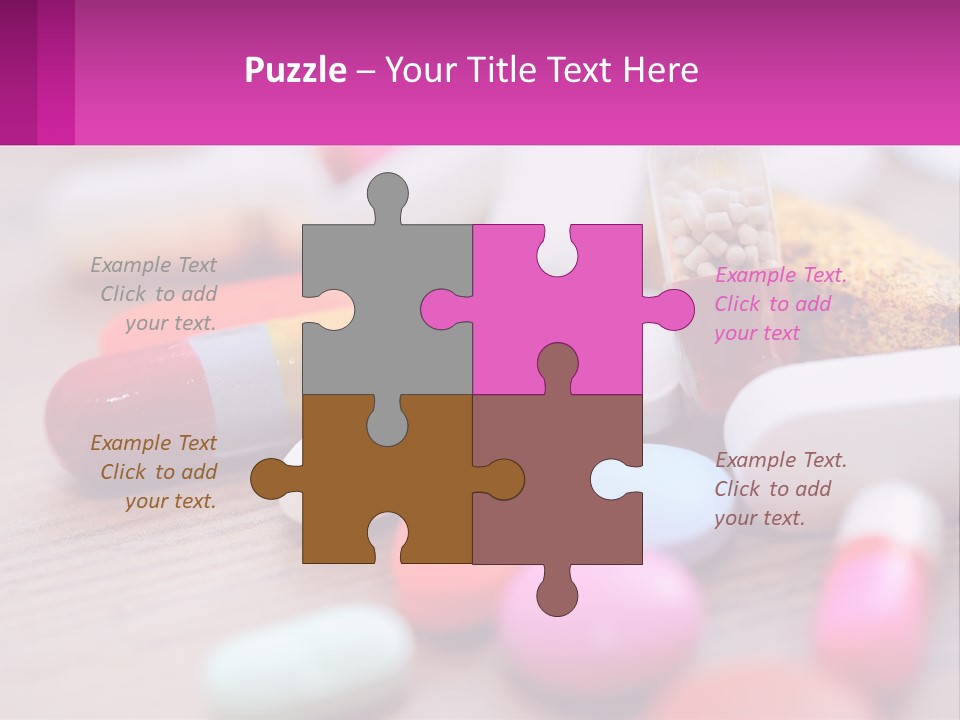 A Table Topped With Lots Of Pills And Tablets PowerPoint Template