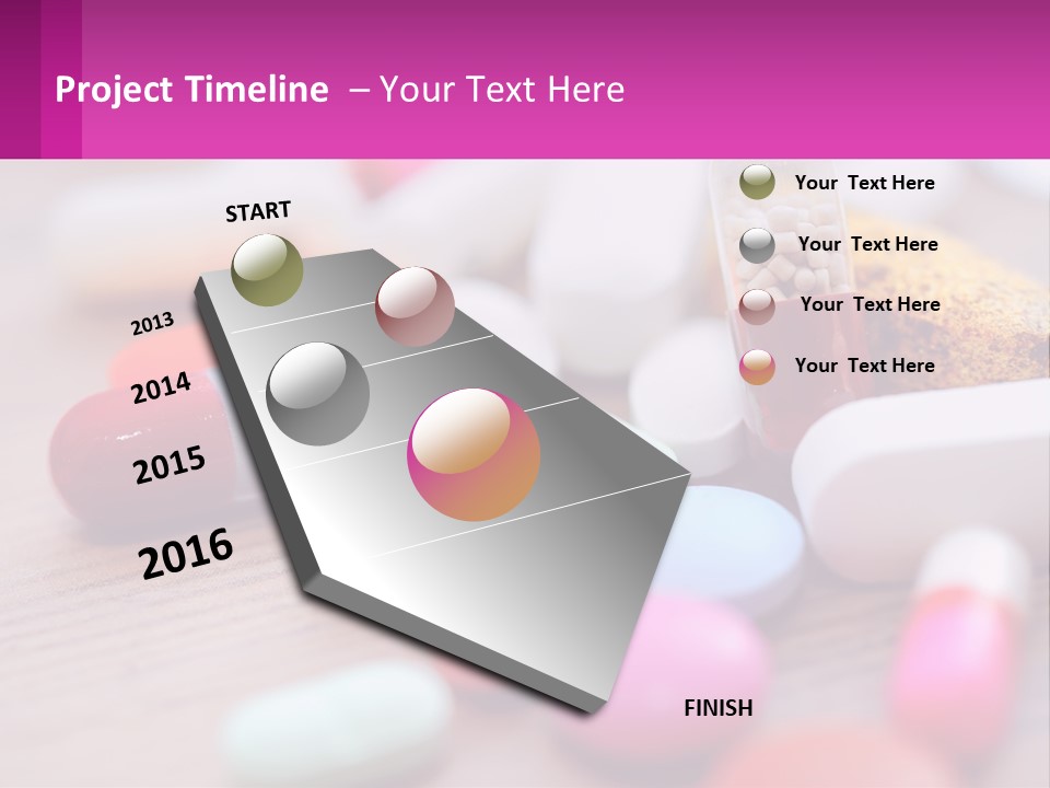 A Table Topped With Lots Of Pills And Tablets PowerPoint Template