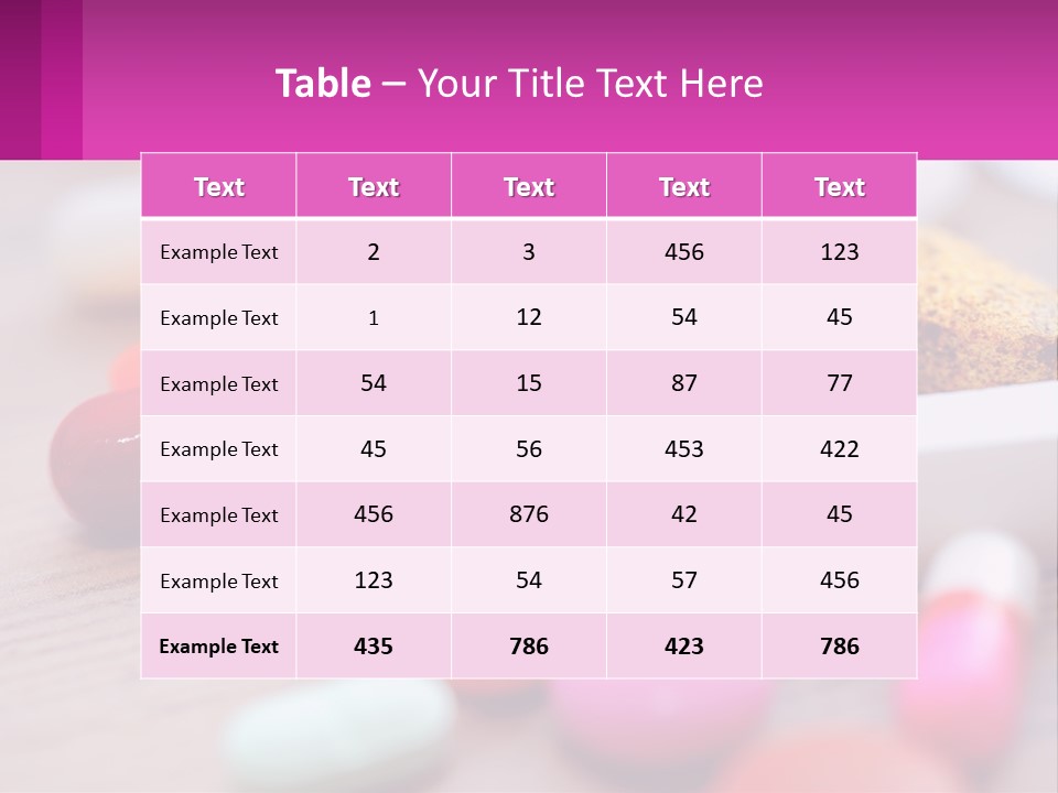 A Table Topped With Lots Of Pills And Tablets PowerPoint Template