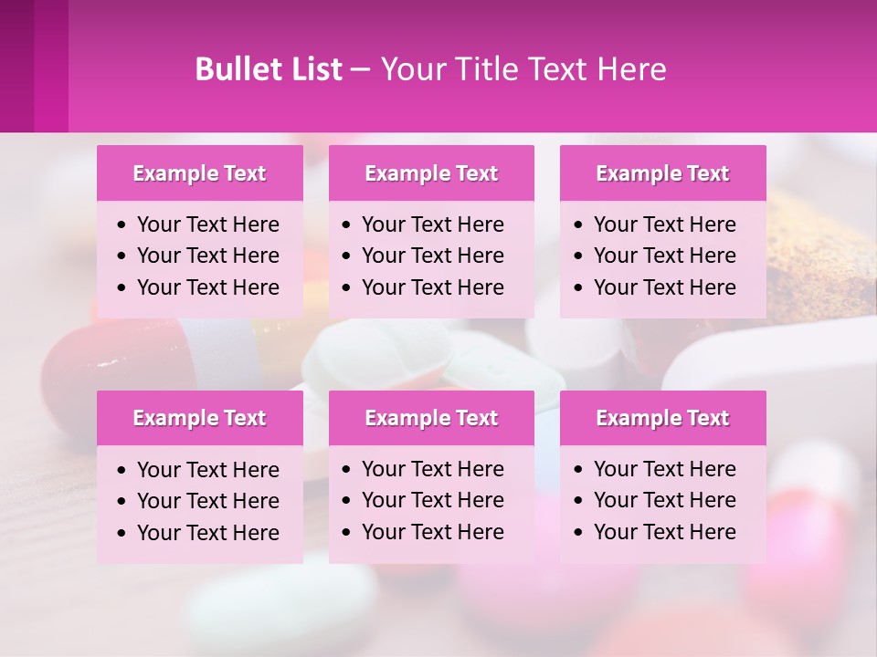 A Table Topped With Lots Of Pills And Tablets PowerPoint Template