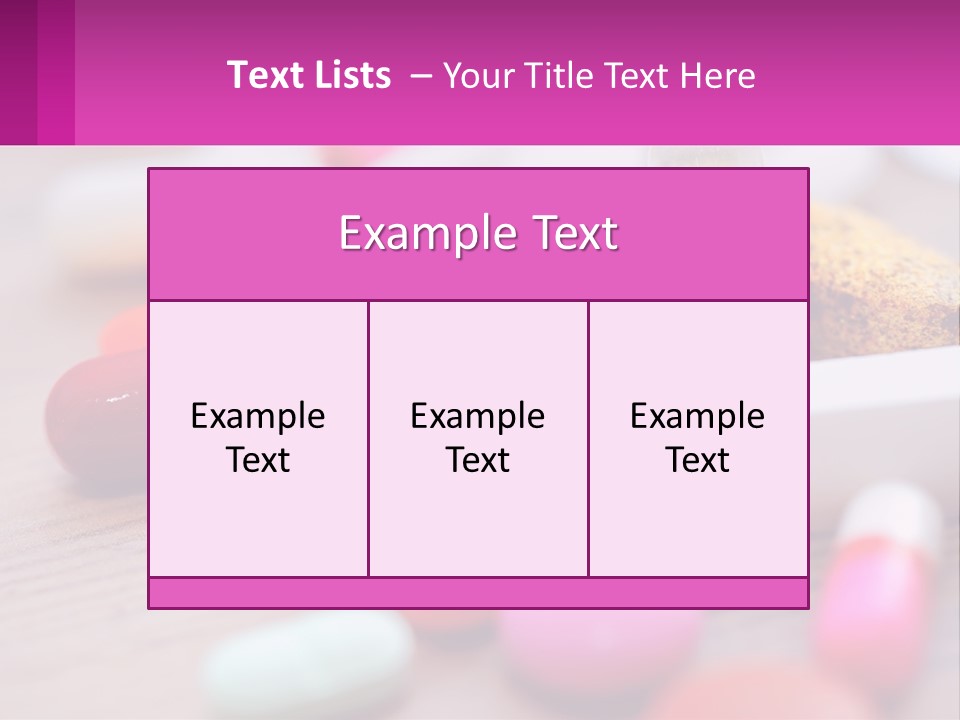 A Table Topped With Lots Of Pills And Tablets PowerPoint Template