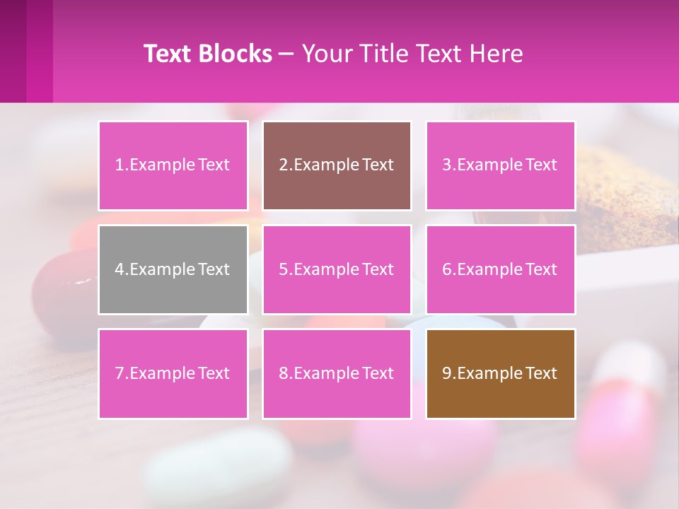 A Table Topped With Lots Of Pills And Tablets PowerPoint Template
