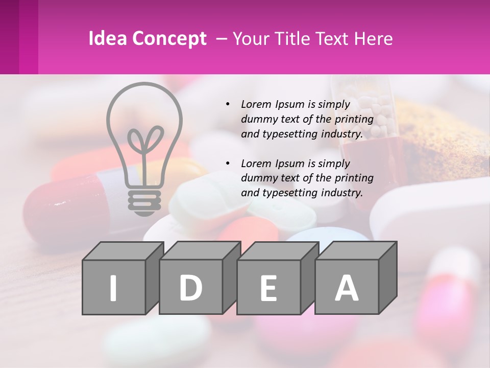 A Table Topped With Lots Of Pills And Tablets PowerPoint Template