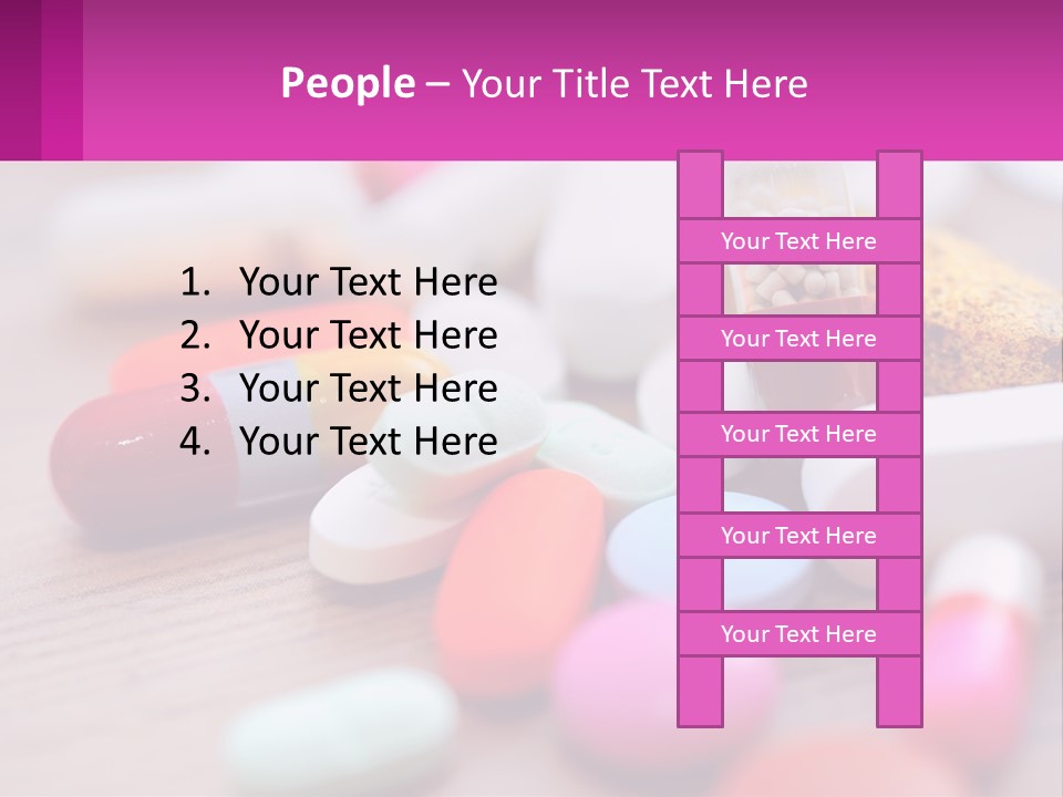 A Table Topped With Lots Of Pills And Tablets PowerPoint Template