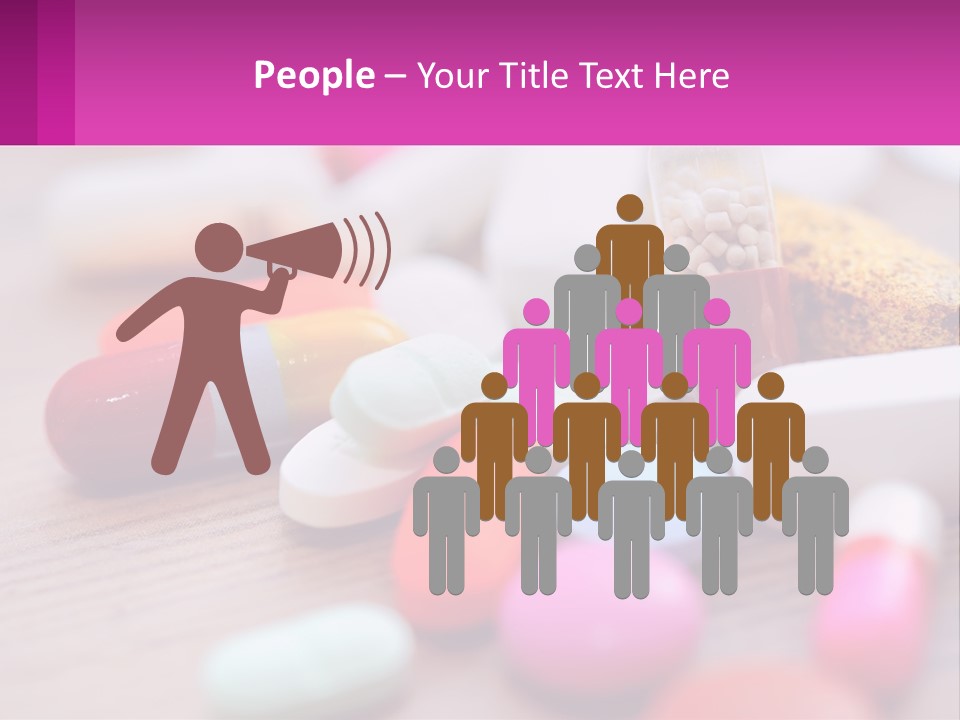 A Table Topped With Lots Of Pills And Tablets PowerPoint Template