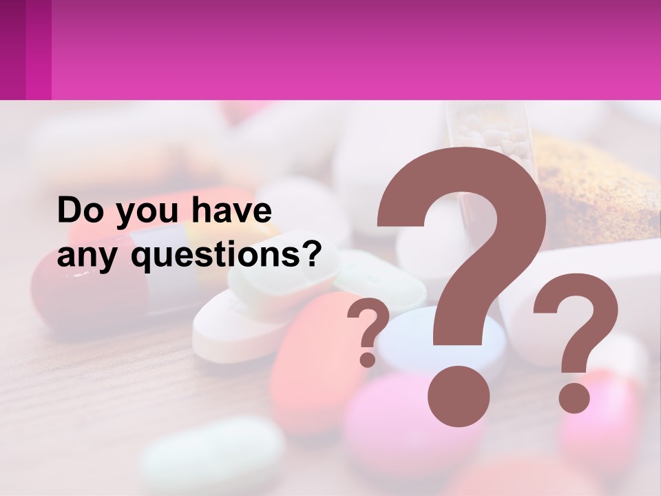 A Table Topped With Lots Of Pills And Tablets PowerPoint Template