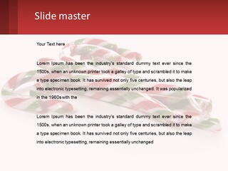Candy Canes With Green And Red Stripes On A White Background PowerPoint Template