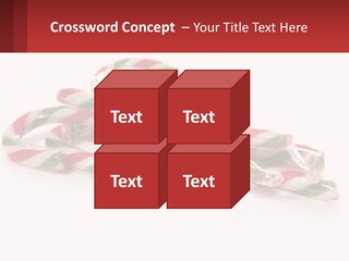 Candy Canes With Green And Red Stripes On A White Background PowerPoint Template