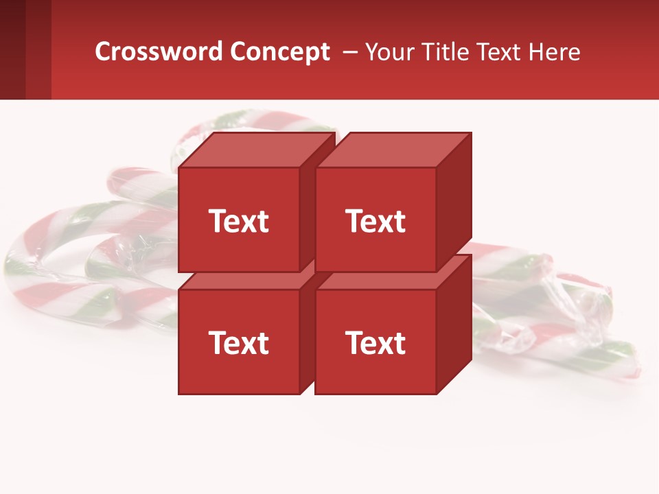 Candy Canes With Green And Red Stripes On A White Background PowerPoint Template