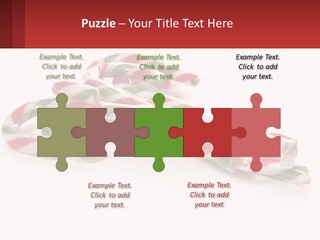 Candy Canes With Green And Red Stripes On A White Background PowerPoint Template