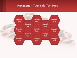 Candy Canes With Green And Red Stripes On A White Background PowerPoint Template